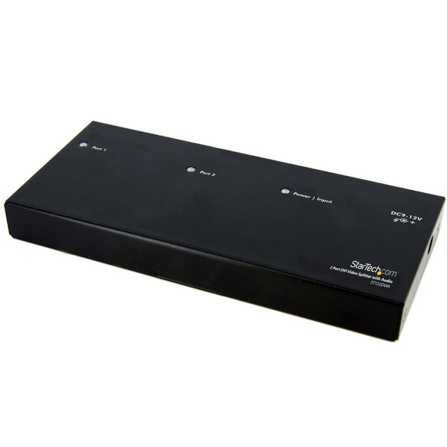 STARTECH.COM StarTech ST122DVIA .com 2 Port DVI Video Splitter with Audio - DVI Splitter with Audio - 2 Port DVI Splitter - DVI Video Splitter (ST122DVIA) - Video/audio splitter - 2 x DVI + 2 x audio - desktop - for P/N: SVA12M2NEUA, SVA12M5NA