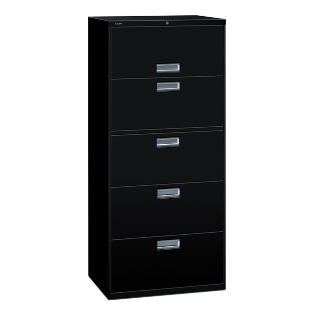 HNI CORPORATION HON 675LP  Brigade 600 30inW x 18inD Lateral 5-Drawer File Cabinet, Black