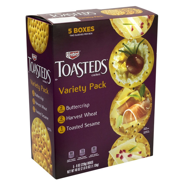 NATIONAL BRAND 022487 Keebler Toasteds Party Pack Cracker Assortment, 40 Oz