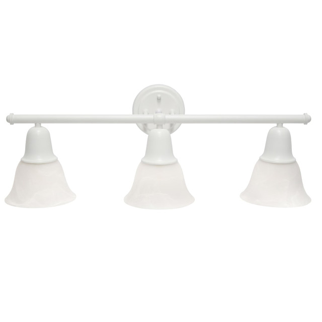 ALL THE RAGES INC Lalia Home LHV-1007-WH  Essentix 3-Light Wall Mounted Vanity Light Fixture, 26-1/2inW, Alabaster White/White