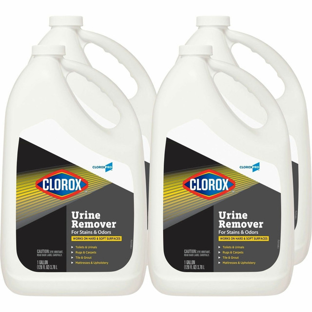 THE CLOROX COMPANY Clorox 31351CT Pro Urine Remover for Stains and Odors Refill - Liquid - 128 fl oz (4 quart) - 4 / Carton - Clear