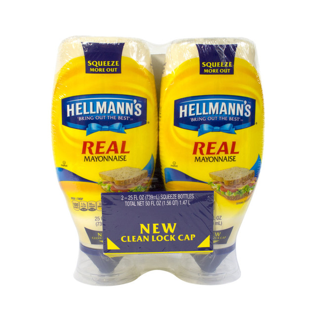 UNILEVER BESTFOODS NORTH AMERICA 18894 Hellmanns Real Mayonnaise, 25 Oz Bottle, Pack Of 2
