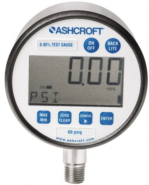 Ashcroft 302086SD02L10 Pressure Gauge: 3" Dial, 0 to 10 psi, 1/4" Thread, NPT, Lower Mount