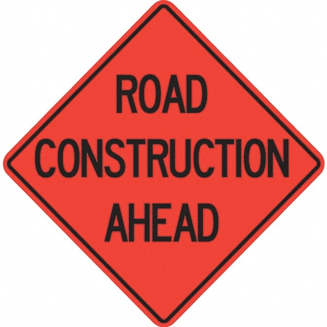 PRO-SAFE 07-800-3715-L Traffic Control Sign: Triangle, "Road Construction Ahead"
