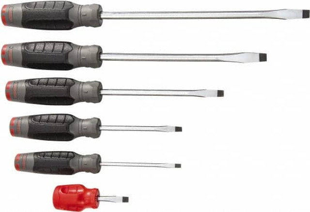 Proto J1206SRFF Screwdriver Set: 6 Pc, Slotted & Stubby