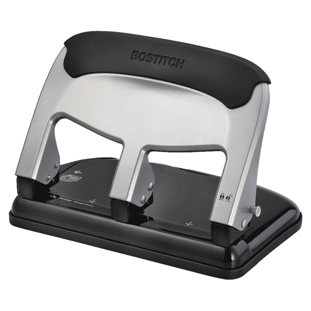 BLACK & DECKER/INDUS. CONST. HP40 Bostitch EZ Squeeze 3-Hole Punch, Black/Silver BLACK & DECKER/INDUS. CONST. HP40 Bostitch EZ Squeeze 3-Hole Punch, Black/Silver