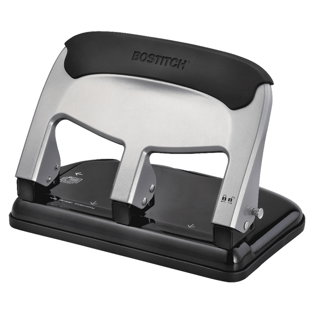 BLACK & DECKER/INDUS. CONST. Bostitch HP40  EZ Squeeze 3-Hole Punch, Black/Silver