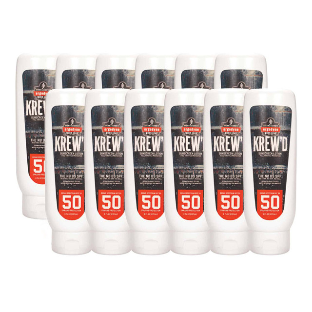 ERGODYNE CORPORATION Ergodyne 16636  KREW-d 6351 SPF 50 Sunscreen Lotions, 8 Oz, Case Of 12 Lotions