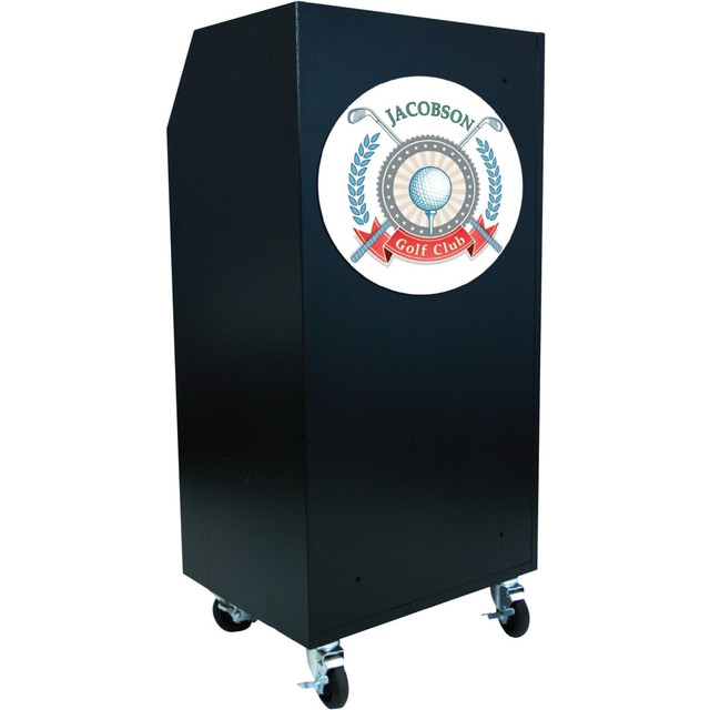 AMPLIVOX SOUND SYSTEMS LLC AmpliVox VS1100  VS1100 - Portable Valet Podium - 100 Key Capacity - Brushed Rectangle Top - 1 Drawers x 24in Table Top Width x 17in Table Top Depth - 49in Height x 24in Width x 19in Depth - Textured, Powder Coated Black - 