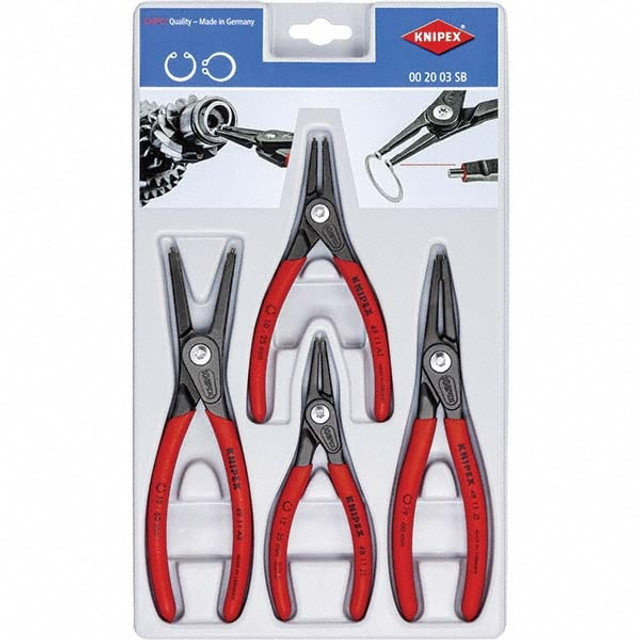 Knipex 00 20 03 SB Plier Sets; Set Type: Internal Ring Pliers ; Container Type: Plastic Tray ; Overall Length: 5-1/2 in; 7-1/4 in ; Handle Material: Non-Slip Plastic