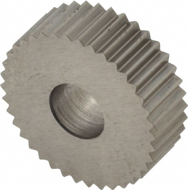 MSC KNS-216 Standard Knurl Wheel: 3/4" Dia, 90 ° Tooth Angle, 16 TPI, Straight, High Speed Steel