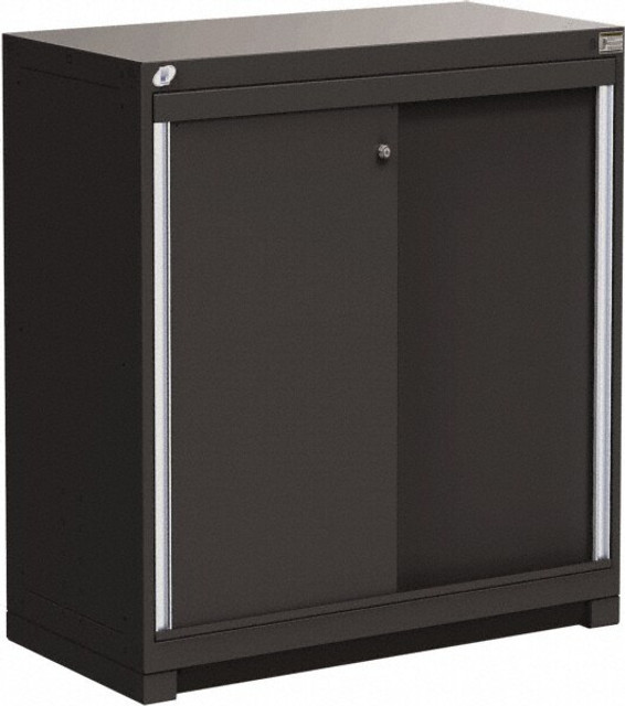 Rousseau Metal R5AHE-3803-091 2 Drawer Black Steel Modular Storage Cabinet
