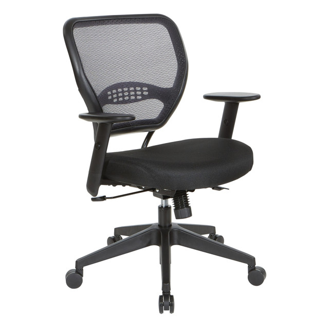 OFFICE STAR PRODUCTS 55247SM-231 Office Star Space Seating 55 Series Ergonomic Air Grid Mesh Mid-Back Office Chair, Black