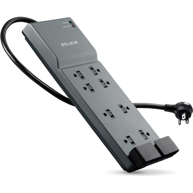 BELKIN, INC. BE108200-06 Belkin Home/Office Series Surge Protector, 8 Outlets, Phone Line Protection, 6ft Cord, 3390 Joules, Black