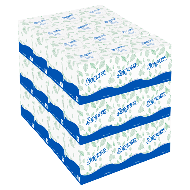 Surpass H21320  2-Ply Facial Tissues, Boutique Cube, FSC Certified, White, 110 Tissues Per Box, Case Of 36 Boxes