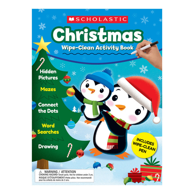 SCHOLASTIC INC 9781338314960 Scholastic Christmas Wipe-Clean Activity Book, Preschool - Grade 1