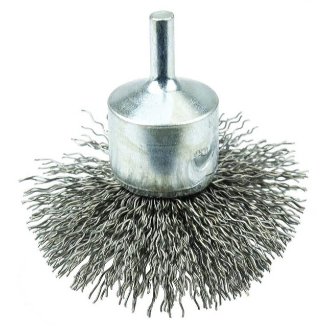 Weiler 10073 End Brushes: 3" Dia, Steel, Crimped Wire