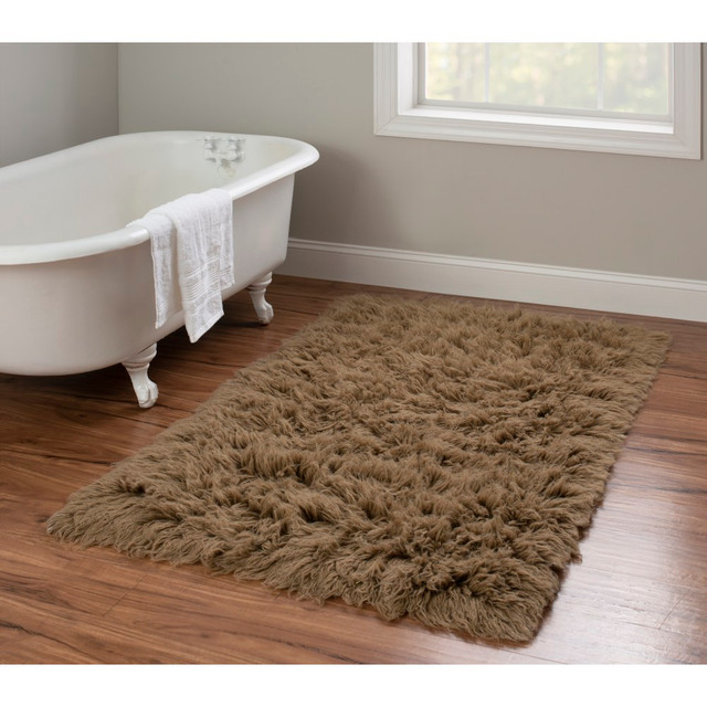 LINON HOME DECOR PRODUCTS, INC OD4740 Linon Flokati Area Rug, 3ft x 5ft, Morrigan 2000G Mushroom