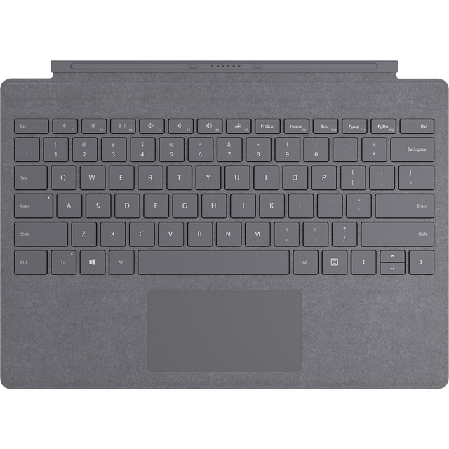 MICROSOFT CORPORATION Microsoft FFQ-00141  Signature Type Cover Keyboard/Cover Case Microsoft Surface Pro (5th Gen), Surface Pro 3, Surface Pro 4, Surface Pro 6, Surface Pro 7 Tablet - Light Charcoal - Stain Resistant - Alcantara Body - 0.2in Height 