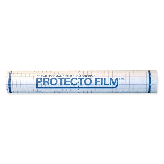 Clear, nonglare plastic film adheres to items and protects them from wear  Grid for easy measuring and cutting.