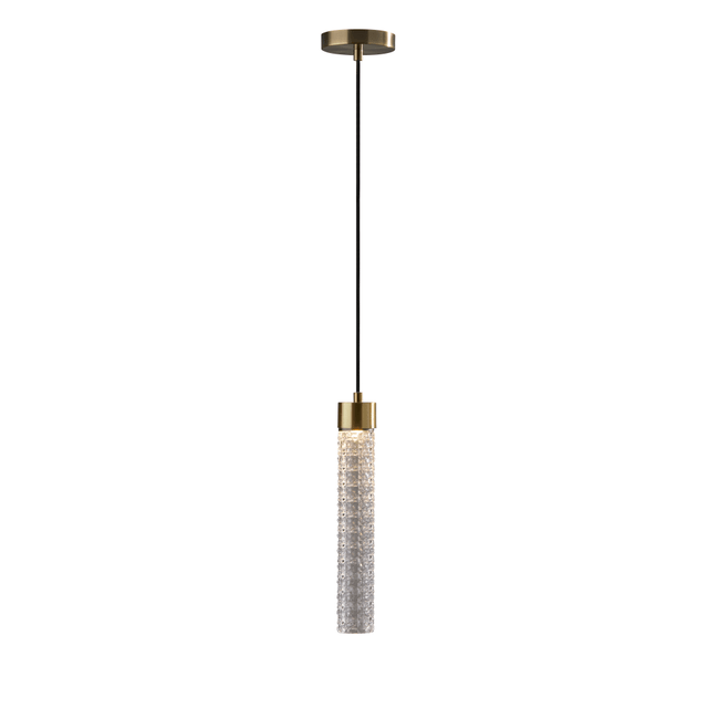 ADESSO INC 3695-21 Adesso Harriet Pendant Lamp, 5inW, Clear Glass Shade/Antique Brass Base