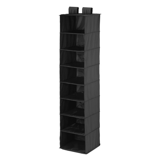 HONEY-CAN-DO INTERNATIONAL, LLC SFT-01246 Honey-Can-Do 8-Shelf Hanging Vertical Closet Organizer, 54inH x 12inW x 12inD, Black