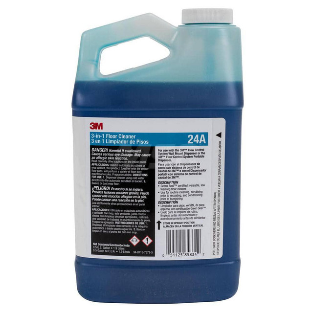 3M Floor Cleaner: 0.5 gal Bottle, Use on Resilient Floor Surfaces including Marble, Ceramic, Terrazzo, Vinyl & Rubber and Vinyl Composition Tiles 7010342248