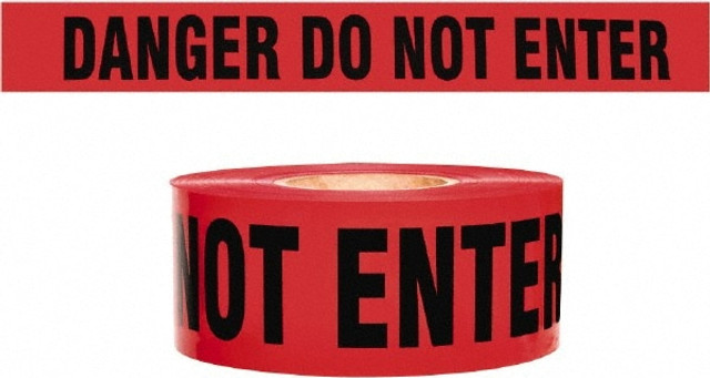 AccuformNMC PT25RT Barricade Tape: Red,  Message:" Danger - Do Not Enter", 3.0000" Width, 135.00' Length