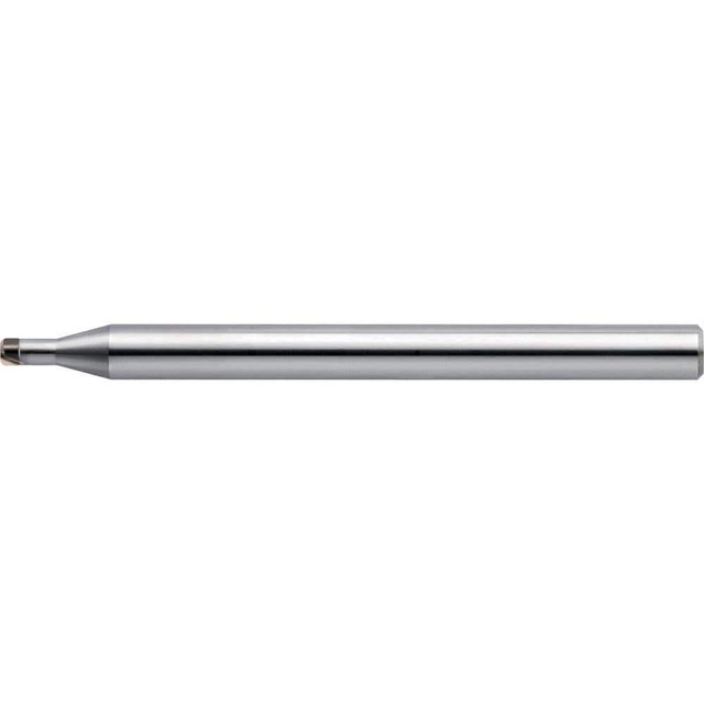 US Union Tool 2793013 Corner Radius End Mill: 0.30 mm Dia, 0.13 mm LOC, 0 deg Helix, CBN Coated, Corner Radius End, Centercutting Series CBN-LBFRRF