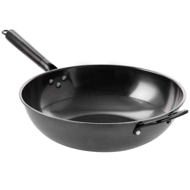 GIBSON OVERSEAS INC. 995114014M Gibson Home Carbon Steel Wok, 13in, Black GIBSON OVERSEAS INC. 995114014M Gibson Home Carbon Steel Wok, 13in, Black