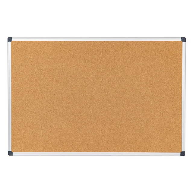 OFFICE DEPOT KK0337  Brand Cork Bulletin Board, 24in x 36in, Aluminum Frame With Silver Finish