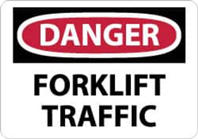 AccuformNMC D536RB Sign: Rectangle, "Danger - Forklift Traffic"