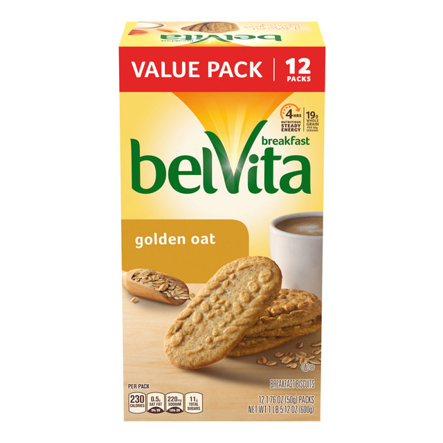 MONDELEZ-NABISCO Belvita 4354  Breakfast Biscuits Golden Oats, 12 Count, 3 Pack