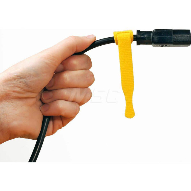 Rip-Tie Y-05-IPL-BK Cable Tie: 0.42" Long, Black, Nylon & Polyethylene, Reusable