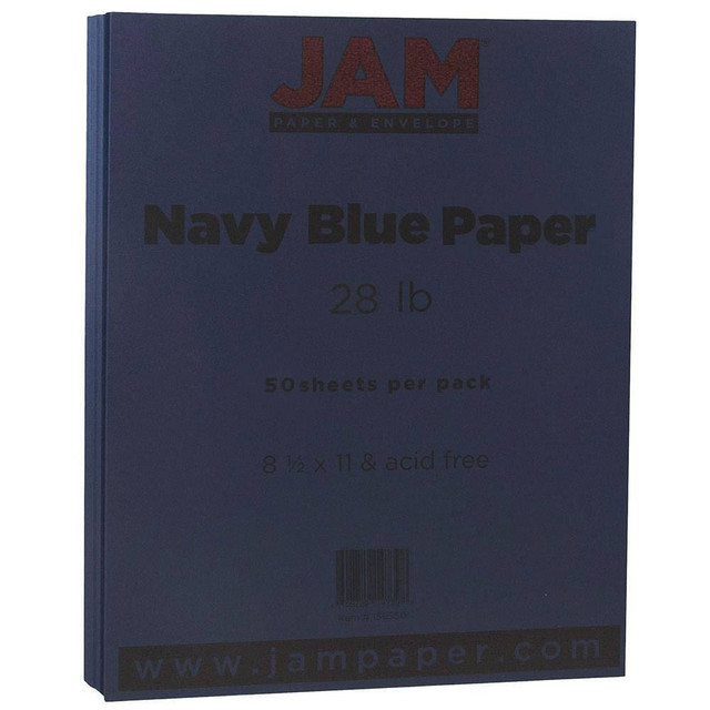 Use this smooth JAM paper to print proposals, projects and more. The acid-free design protects against fading and yellowing.  Smooth finish is designed for a variety of home or office uses.  Acid-free paper resists yellowing or fading.  Printer colored paper is an easy way to liven up your proposals, brochures or intra-office memos.  Letter-size, navy blue paper in a pack of 50 sheets makes it easy to keep an ample supply on hand.