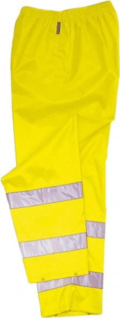 Ergodyne 24422 Rain Pants: Polyester, Drawcord Closure, Lime, Small