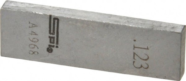 SPI 12-673-0 Rectangle Steel Gage Block: 0.123", Grade 0