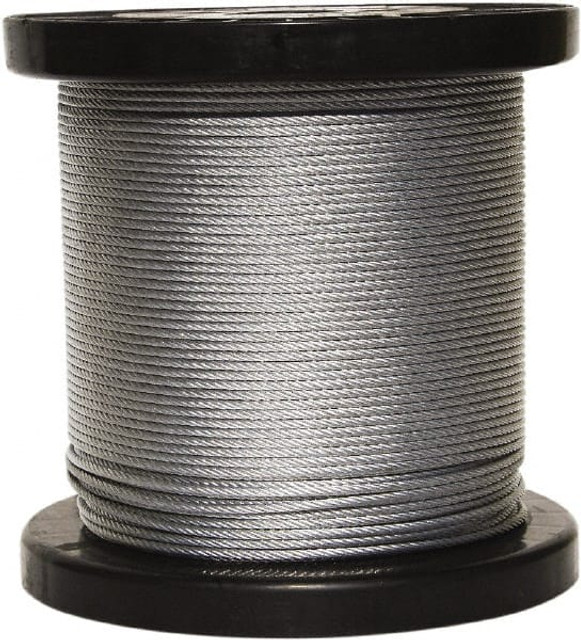 Loos & Co. GC124XXXX-0250S 250' Long, 3/8" x 3/8" Diam, Galvanized Steel Wire Rope