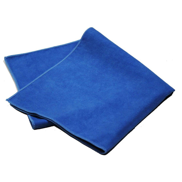 R&R TEXTILE MILLS INC 73050-12 Pro-Clean Basics Microfiber Suede Cloths, 16in x 16in, Blue, Pack Of 12 Cloths