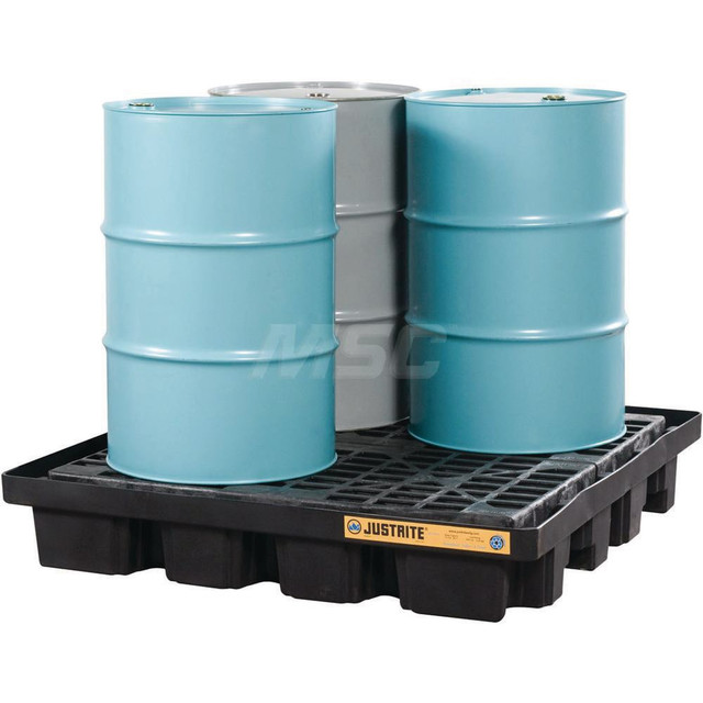 Justrite. 28673 Spill Control Pallet:  4 Drum,  79.00 gal,  2500.00 lb,  Polyethylene