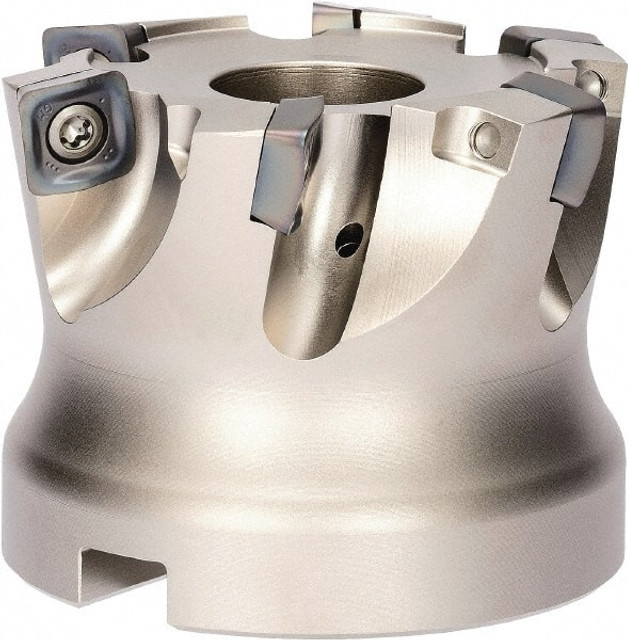 Kyocera THN07694 Indexable High-Feed Face Mill: 57 to 80 mm Cut Dia, 27 mm Arbor Hole