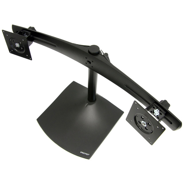 Made with durable and sturdy steel  Beautiful black color enriches the appearance  With a maximum load capacity of 62 lb, it makes a perfect solution for display or mounting  Supports up to 24in for perfect display and viewing experience  Cable Management feature offers a dependable security solution  Shows digital content wherever you want it