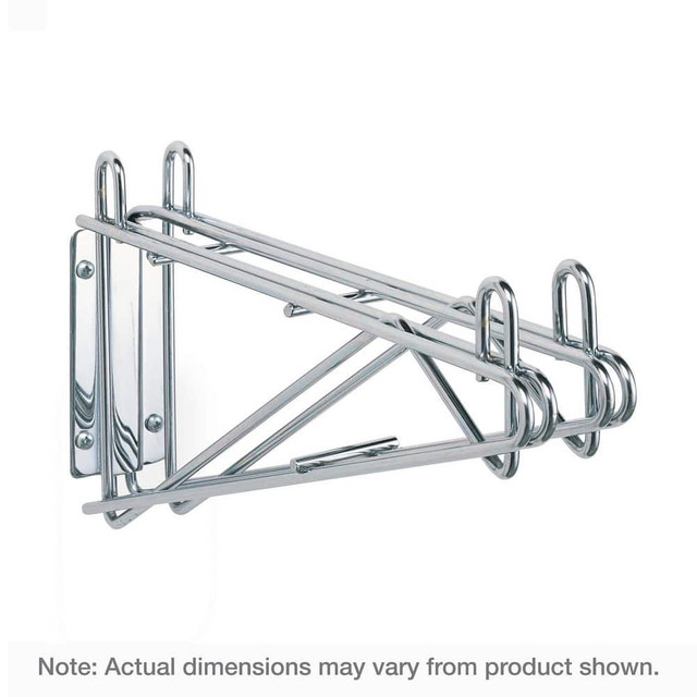Metro 2WD14S Open Shelving Accessories & Components; Component Type: Direct Wall Mount Double Shelf Bracket ; For Use With: Metro Super Erecta Shelving ; Material: Steel ; Load Capacity: 250 ; Color: Stainless Steel ; Finish: Chrome