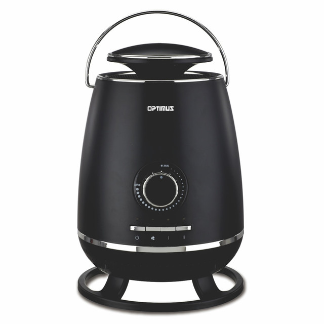 OPTIMUS ENTERPRISE, INC. 995109268M Optimus 1500-Watt Portable 360 Surround Ceramic Heater With Thermostat, 12in x 8in, Black OPTIMUS ENTERPRISE, INC. 995109268M Optimus 1500-Watt Portable 360 Surround Ceramic Heater With Thermostat, 12in x 8in, Black