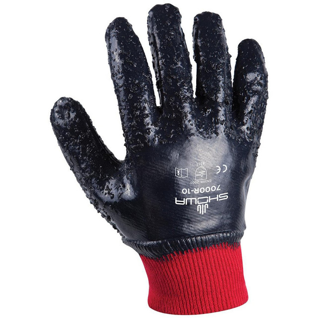 SHOWA 7000R-09 Work & General Purpose Gloves; Glove Type: Industrial ; Application: Heavy Equipment; Public Utility; Mounting And Dismantling ; Glove Material: Cotton Knit; Nitrile ; Lining Material: Cotton Knit ; Back Material: Nitrile ; Cuff Style: