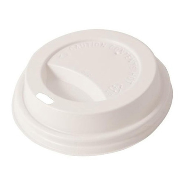 Top off your coffee, tea or cocoa with one of these Karat Hot Cup Lids. A beverage-station staple, these lids help make sipping on the go simple.  Made of sturdy plastic.  Designed for hot beverages.  Fits most 8-oz hot cups (sold separately).