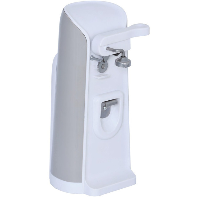 BRENTWOOD APPLIANCES, INC. J-30W Brentwood J-30W Tall Electric Can Opener with Knife Sharpener & Bottle Opener, White - Knife Sharpener, Bottle Opener, Auto Shutoff, Cord Storage, Removable Lever - White, Gray BRENTWOOD APPLIANCES, INC. J-30W Brentwood J-30W Tall Electric Can Opener with Knife Sharpener & Bottle Opener, White - Knife Sharpener, Bottle Opener, Auto Shutoff, Cord Storage, Removable Lever - White, Gray
