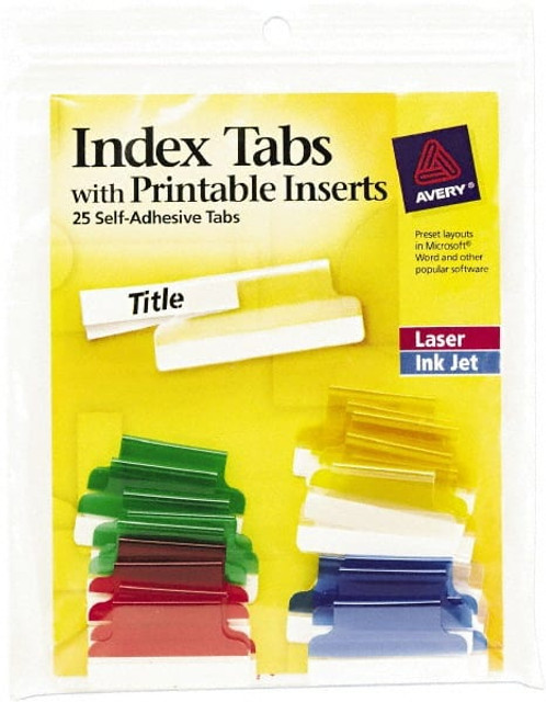 AVERY 16219 1" 25 Tabs, Self-Adhesive, Printable Hanging File Folder Tabs