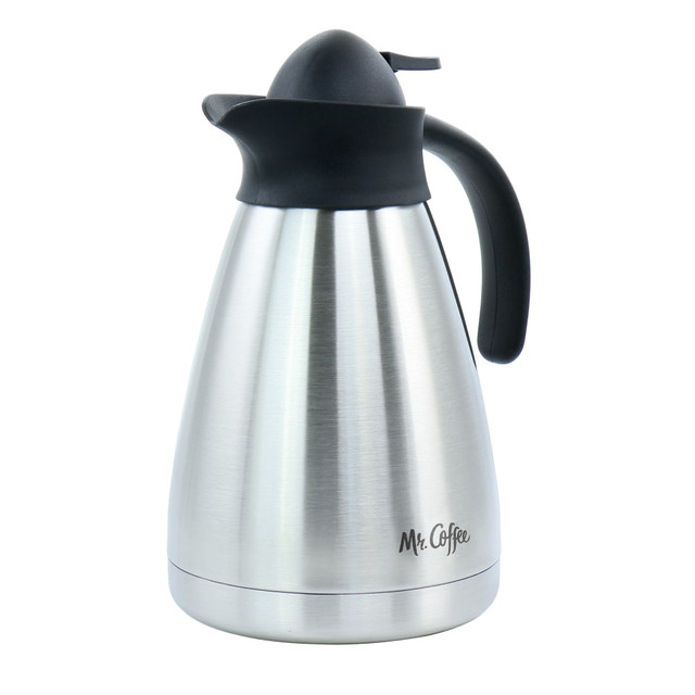 GIBSON OVERSEAS INC. 995117635M Mr. Coffee Olympia 1-Quart Insulated Stainless Steel Thermal Coffee Pot, Silver GIBSON OVERSEAS INC. 995117635M Mr. Coffee Olympia 1-Quart Insulated Stainless Steel Thermal Coffee Pot, Silver