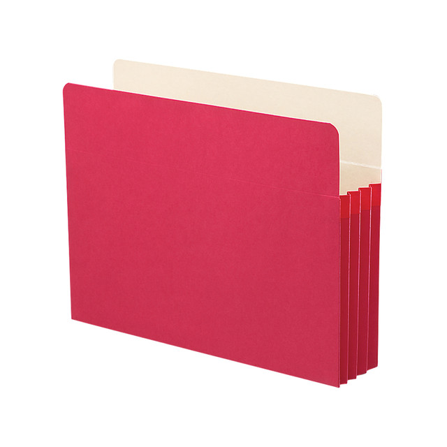 SMEAD MFG CO 73231 Smead Color File Pockets, Letter Size, 3 1/2in Expansion, 9 1/2in x 11 3/4in, Red